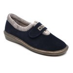 Nordikas gesloten pantoffel blauw daim 6348